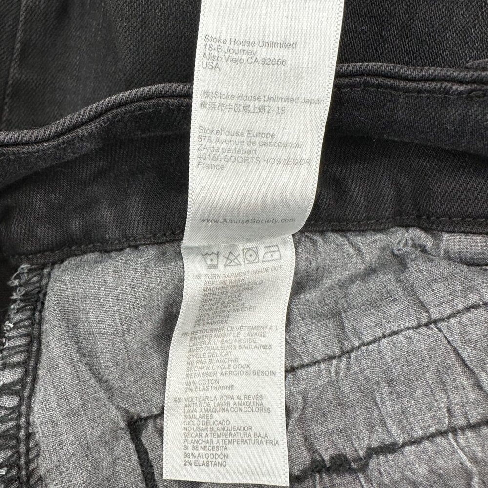 Amuse Society Womens Black Lace-Up High Rise Skinny Jeans Size 30 - Picture 9 of 10